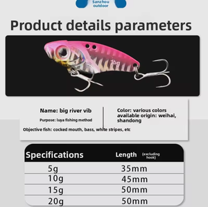 Aotuo Leurre Artificiel Rigide Métallique VIB Rattle Snake à Coulée Lente, Très Vendu, pour la Pêche au Bar et au Poisson Mandarine en Eau Douce - Product Image 2