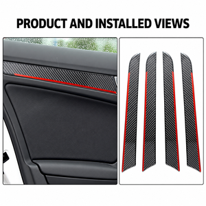 Juego de Cuatro Piezas de Molduras para Panel de Puerta con Aspecto de Carbono para Audi A4L A5 Q5 B8 8T 8R 2009-2016 - Product Image 6