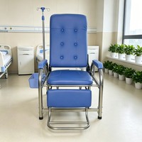 Fauteuil de flebotomie avec poteau IV réglable, chaises inclinables pour salle d'attente avec panier de rangement pour clinique, hôpital, soins infirmiers