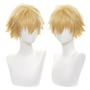 Peluca al por Mayor para <span class=keywords><strong>Cosplay</strong></span> de Chainsaw Man, 30cm, Corta, Rubia, de <span class=keywords><strong>Denji</strong></span>, Pelo Sintético de Anime Resistente al Calor - Product Image 2