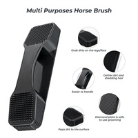 Brosse de toilettage pour chevaux, logo personnalisé, vente en gros d'usine, brosse douce pour chevaux, matériau plastique, utilisation en plein air, soins des chevaux