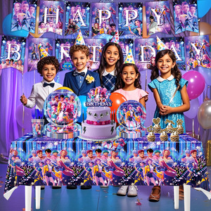 Vaisselle sur le thème de la K-POP, bleu, Witcher Girl Group, assiettes en papier, gobelets en papier, nappes, bannières, décorations de fête d'<span class=keywords><strong>anniversaire</strong></span> - Product Image 4