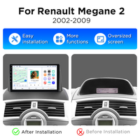 Radio Mobil Junsun 9" 1280*720 Android Bluetooth Carplay untuk Renault Megane 2 2002-2009, GPS Navigasi Otomatis, Pemutar Multimedia