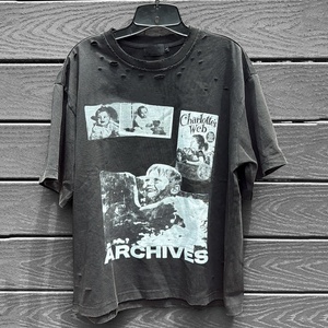 Summer Distressed Vintage Washed <strong>Men's</strong> Oversized T-shirts Custom DTG Screen Print Cotton Boxy Rhinestone Graphic t Shirt for <strong>Men</strong> - Product Image 1