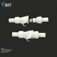 Raccords de tuyauterie moulés par injection BRT, connecteur mâle à connexion rapide avec vanne d'arrêt en POM, à sertir pour applications de systèmes d'encre d'imprimante