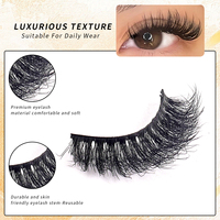 7 paires de faux cils œil de chat en vison synthétique, ailés et allongés, naturels et volumineux, avec bande noire, pour maquillage quotidien Q01