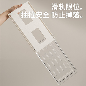 Boîte de rangement sous-meuble de style tiroir pour salle de bain, transparente, sans perçage, avec égouttoir, pour l'organisation - Product Image 5