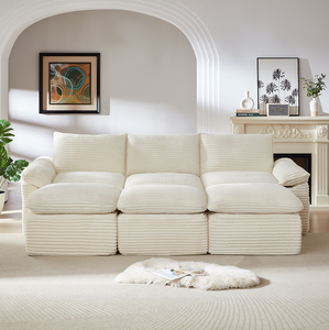 Modern Square Corduroy Cloud Compression <b>Sofa</b> Set Modular Design for Hotel & Villa Use Comfortable Sitting Experience - Product Image 1