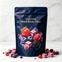 OEM Gefroren Gedroogde Fruitmix Chips Frambozen Cranberries Aardbeien Bosbessen Gefroren Gedroogde Mix Bessenblokjes 100g Verpakking