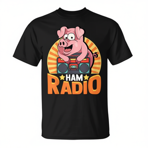 T-shirt Ham Radio Pig On Boombox pour les radioamateurs - Product Image 2