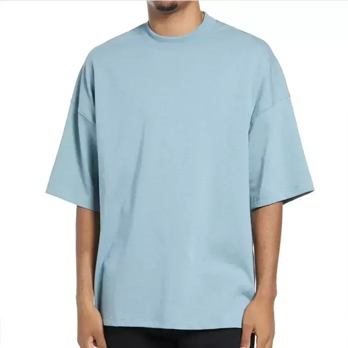 Best selling men t-shirt 100% cotton custom print casual high neck oversized t shirt