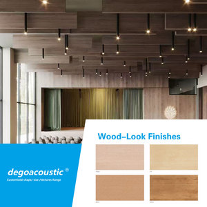 1200*600*40mm Acoustic kính sợi âm thanh vách ngăn tấm Trần nrc0.9 Fore văn phòng mở spacefiberglass gỗ nhìn Trần - Product Image 5