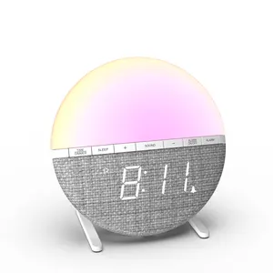 Despertador multifuncional para crianças, despertador com som e opções, despertador hipnótico colorido, luz de acordar