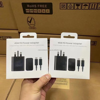 Chargeur Secteur Authentique d'Origine avec Prise Britannique 45W USB-C PD et Câble Type-C 5A, Chargeur Ultra Rapide Type-C pour Samsung Galaxy S25