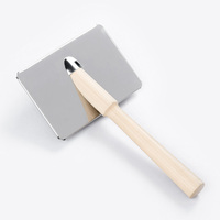 Brosse démêlante pour chien en acier inoxydable avec manche en bois, brosse à poils bouclés, outils de toilettage écologiques à manche long pour animaux de compagnie