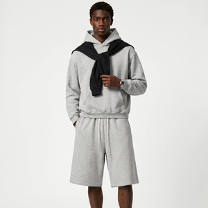 Autumn American Retro Solid Color Fleece <strong>Lined</strong> Warm Cropped <strong>Pants</strong> Oversize Straight Casual Shorts for Men - Product Image 1