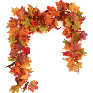 Guirnalda de Hojas de Arce Artificiales de 175 cm para Decoración de Otoño, Navidad y Acción de Gracias, Estilo Red Lantern Pavilion - Product Image 1