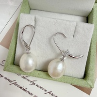 Boucles d'oreilles pendantes élégantes de style français avec perles baroques Edison de 11-12 mm, fermoir à levier, idéales pour mariage, fête ou cadeau