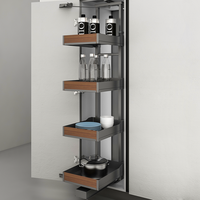 Panier de rangement mural Artsteel à 4 niveaux en alliage d'aluminium robuste avec système de glissière à fermeture douce pour l'organisation des armoires
