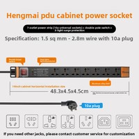 Multiprise PDU pour armoire 19 pouces, trou universel, métal, 6/8/10 positions, fabrication chinoise