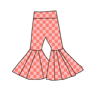 Trendy Kinderkleding Mode Stijl Aangepaste Prints Pastel Western Hoge Taille Meisjes Klokkenbodem Broek - Product Image 4