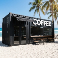 Conteneur pliable 20 pieds 40 pieds, Conteneur maritime transformé en bar, café, boutique, kiosque ou restaurant à vendre