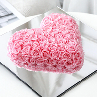 Boîte carrée en acrylique pour rose éternelle, avec ruban personnalisé, idéale pour la remise des diplômes, la Saint-Valentin, la fête des Mères, le Nouvel An, Noël et toutes les occasions.
