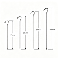 Piquets de tente en acier galvanisé/acier inoxydable de type U, longueurs personnalisées, diamètre 4-9 mm, 175-350 mm, électrogalvanisés, directement de l'usine