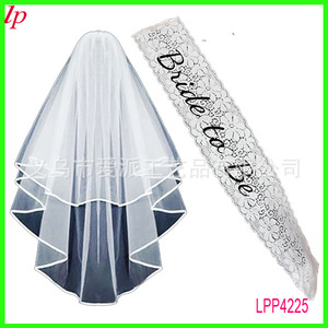 Conjunto de velo nupcial para novia con globos, correas de encaje, decoración de malla para fiesta LPP4229 - Product Image 3