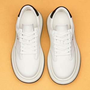 Zapatos Deportivos de Moda para Hombre, con Cordones, Parte Superior de Cuero Genuino Blanco, Suela de Goma, Estilo Casual de Negocios, con Amortiguación, Novedad 2025 - Product Image 2