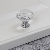 Poignée en cristal moderne de 30 mm, bouton en diamant, vente en gros d'usine pour armoires, placards, commodes, chambres à coucher, salles de bain, pour tiroirs