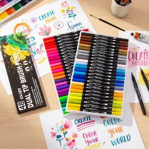 Coloring Non Toxic Watercolor Dual Tip Brush Marker Pen - Product Image 2