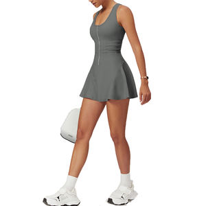 热卖女性高品质压缩柔软轻质前拉链帕德尔网球裙内置短裤 - Product Image 6