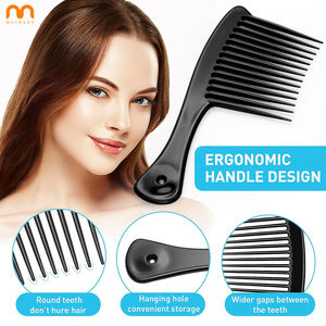 Peine picador plano de dientes anchos para salón de peluquería al por mayor peines de hacha de peluquería de plástico para el hogar con logotipo personalizado - Product Image 3