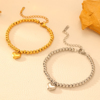 Bracelet chaîne à maillons réglable en acier inoxydable plaqué or 18 carats, anti-ternissement, pour unisexe, vente en gros