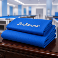 Ensemble de feutre de billard bleu royal professionnel avec 6 bandes de coussin prédécoupées pour table de billard en acajou