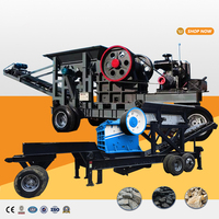 Concasseur à Mâchoires Mobile à Moteur Diesel, 20 Tonnes par Heure, Haute Capacité, Ligne de Production Combinée de Concasseurs de Pierre - Vente Chaude
