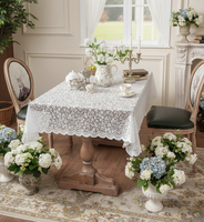 Weiße Spitzen-Tischdecke Vintage Couchtisch-Tuch Rechteckige Tischdecke Sofa Landhausstil Tischdecke Großhandel