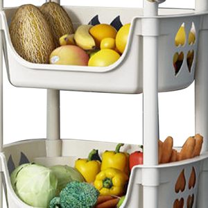 Modern 5-Layer Plastic Kids Toy <b>Storage</b> <b>Rack</b> Wheels Stackable Eco-Friendly <b>Kitchen</b> Organizer Shelf for Children's Playthings - Product Image 3