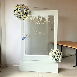 Elegant Acrylic Wedding Welcome Sign Rectangle Tabletop Indoor Customized <b>Name</b> Display with Floral Decor - Product Image 2