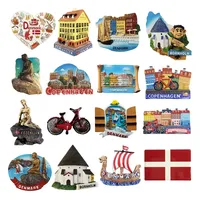 Aimants de réfrigérateur 3D en forme de personnages de dessins animés, souvenirs touristiques, décorations artisanales, cadeaux, Europe, Danemark