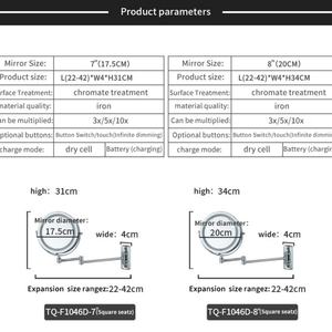 Miroir intelligent LED pour salle de bain 3X, miroir cosmétique de haute qualité de 7 pouces, miroir mural - Product Image 6
