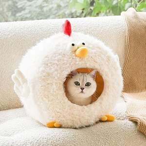 Chicken Style Pet <span class=keywords><strong>Cat</strong></span> House Lustiges Katzen nest Höhlen bett Pet Dog Bed Warmes Katzen bett - Product Image 1