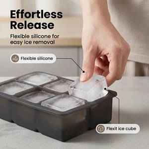 Wholesale Large Eco-Friendly Silicone Cube Tray & Ice <b>Cream</b> <b>Maker</b> Molds Food Grade BPA Free 6 Pack - Product Image 3