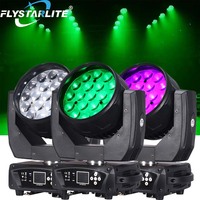 FLYSTARLITE 19x15W RGBW LED Moving Head Light Zoom Wash 4-60 Beam Angle 2500-6000K Température de couleur pour DJ, discothèque, bar DMX512