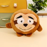 Jouet en peluche en coton PP mignon, balle rebondissante anti-stress, finition lavée, animal de dessin animé