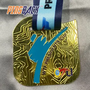 Professional Manufacturer custom high quality metal 3D marathon sport medal gold plating game award metal medallions with logo