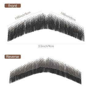 Costume de moustache réaliste en dentelle douce faite à la main perruque de bâton cheveux humains épais fausse <span class=keywords><strong>barbe</strong></span> pour Halloween Cosplay-Style touffu droit - Product Image 3