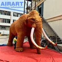 Éléphant mammouth gonflable en peluche de 3.5m de haut, ballon d'éléphant mignon gonflable pour la publicité