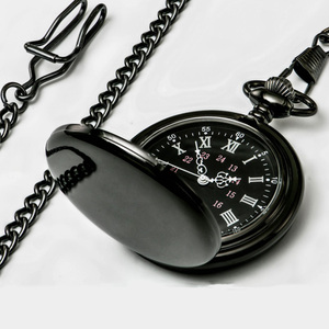 PW02 Montre <span class=keywords><strong>de</strong></span> poche <span class=keywords><strong>de</strong></span> luxe vintage en acier inoxydable noir antique <span class=keywords><strong>de</strong></span> haute qualité, unisexe, quartz, bracelet en acier inoxydable, 42 mm, en boîte, personnalisée - Product Image 2